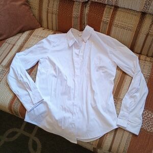 Time and Tru Men's White Long-Sleeve Dress Shirt
